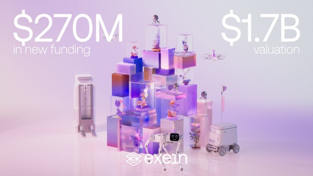 Exein vira unicórnio: capa oficial com robôs, drones e torre 3D anunciando US$ 270 mi e valuation de US$ 1,7 bi