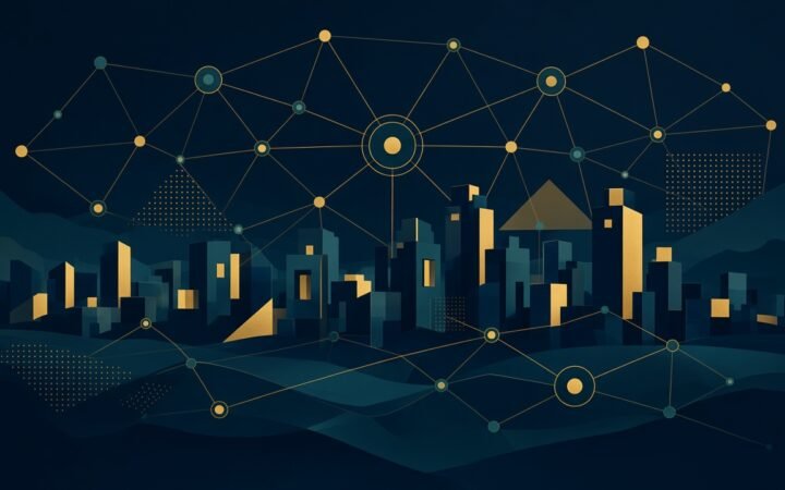 Gama House em abstrato: rede de nós e hub AI-first em São Paulo