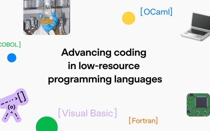 Arte oficial da OpenAI sobre programação em linguagens de poucos recursos, com os nomes COBOL, OCaml, Fortran e Visual Basic
